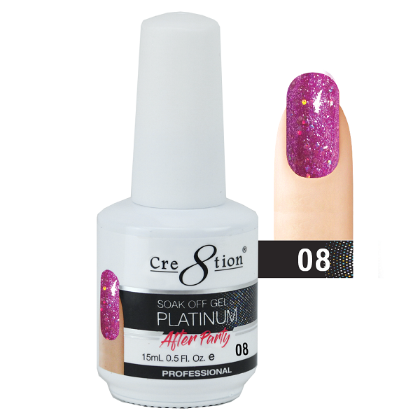 Cre8tion Platinum After Party Soak Off Gel - 08