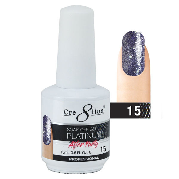 Cre8tion Platinum After Party Soak Off Gel - 15