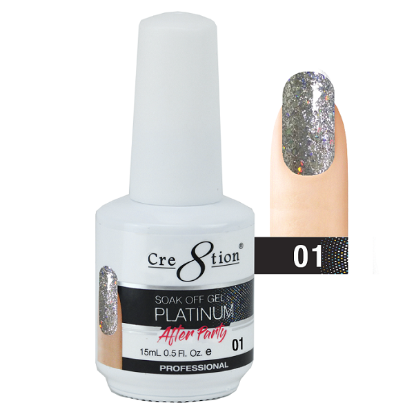 Cre8tion Platinum After Party Soak Off Gel - 01